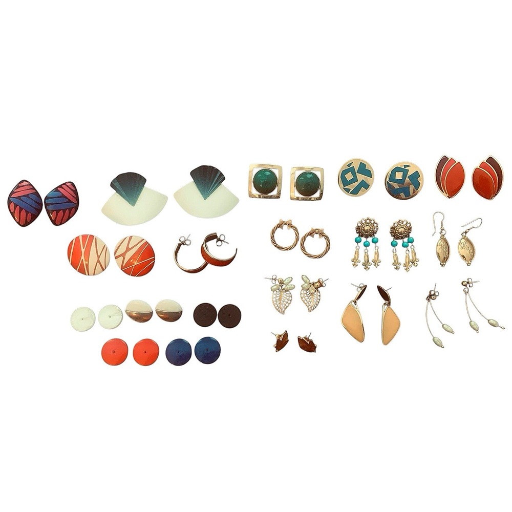 Avon‎ Vintage Style Mixed Earring Lot 15 Pairs Women Geometric Boho Retro Studs